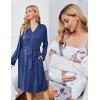 Ekouaer Maternity Nursing Gown and Robe Set Lace Nursing Nightgown for Breastfeeding Labor Delivery gowns for Hospital(Blue Flower)