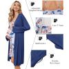Ekouaer Maternity Nursing Gown and Robe Set Lace Nursing Nightgown for Breastfeeding Labor Delivery gowns for Hospital(Blue Flower)