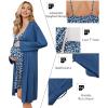 Ekouaer Maternity Nursing Gown and Robe Set Lace Nursing Nightgown for Breastfeeding Labor Delivery gowns for Hospital(Blue White Jasmine)