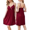 Ekouaer Maternity Nursing Gown and Robe Set Lace Nursing Nightgown for Breastfeeding Labor Delivery gowns for Hospital(Burgundy Wine Red)