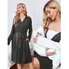 Ekouaer Maternity Nursing Gown and Robe Set Lace Nursing Nightgown for Breastfeeding Labor Delivery gowns for Hospital(Dark Grey)