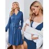 Ekouaer Maternity Nursing Gown and Robe Set Lace Nursing Nightgown for Breastfeeding Labor Delivery gowns for Hospital(Navy Blue)