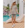 Ekouaer Maternity Sets 2 Piece Outfits Ribbed Knit Short Sleeve Shirts and Biker Shorts Pregnancy Loungewear Mama Clothes(Light Khaki)