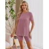 Ekouaer Maternity Sets 2 Piece Outfits Ribbed Knit Short Sleeve Shirts and Biker Shorts Pregnancy Loungewear Mama Clothes(Pink)