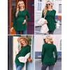 Ekouaer Maternity Shirts 3 Packs Pleated Long Sleeve Tops Tunic Casual Pregnancy Clothes(Black/Blue/Green)