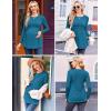 Ekouaer Maternity Shirts 3 Packs Pleated Long Sleeve Tops Tunic Casual Pregnancy Clothes(Black/Blue/Green)
