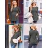 Ekouaer Maternity Shirts 3 Packs Pleated Long Sleeve Tops Tunic Casual Pregnancy Clothes(Black/Brown/Grey)
