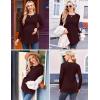 Ekouaer Maternity Shirts 3 Packs Pleated Long Sleeve Tops Tunic Casual Pregnancy Clothes(Black/Green/Dark Red)