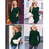 Ekouaer Maternity Shirts 3 Packs Pleated Long Sleeve Tops Tunic Casual Pregnancy Clothes(Black/Green/Dark Red)