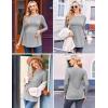 Ekouaer Maternity Shirts 3 Packs Pleated Long Sleeve Tops Tunic Casual Pregnancy Clothes(Black/Green/Light Grey)