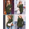 Ekouaer Maternity Shirts 3 Packs Pleated Long Sleeve Tops Tunic Casual Pregnancy Clothes(Black/Green/Light Grey)