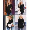 Ekouaer Maternity Shirts 3 Packs Pleated Long Sleeve Tops Tunic Casual Pregnancy Clothes(Black/Pink/Green)