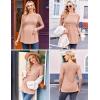 Ekouaer Maternity Shirts 3 Packs Pleated Long Sleeve Tops Tunic Casual Pregnancy Clothes(Black/Pink/White)
