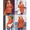 Ekouaer Maternity Shirts 3 Packs Pleated Long Sleeve Tops Tunic Casual Pregnancy Clothes(Black/White/Caramel)
