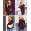 Ekouaer Maternity Shirts 3 Packs Pleated Long Sleeve Tops Tunic Casual Pregnancy Clothes(Caramel/Dark Red/Dark Grey)