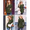Ekouaer Maternity Shirts 3 Packs Pleated Long Sleeve Tops Tunic Casual Pregnancy Clothes(Green/Grey/Purple)