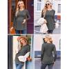 Ekouaer Maternity Shirts 3 Packs Pleated Long Sleeve Tops Tunic Casual Pregnancy Clothes(Green/Grey/Purple)