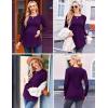 Ekouaer Maternity Shirts 3 Packs Pleated Long Sleeve Tops Tunic Casual Pregnancy Clothes(Green/Grey/Purple)