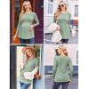 Ekouaer Maternity Shirts 3 Packs Pleated Long Sleeve Tops Tunic Casual Pregnancy Clothes(Light Blue/Light Green/Grey)