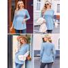 Ekouaer Maternity Shirts 3 Packs Pleated Long Sleeve Tops Tunic Casual Pregnancy Clothes(Light Blue/Light Green/Grey)