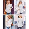 Ekouaer Maternity Shirts 3 Packs Pleated Long Sleeve Tops Tunic Casual Pregnancy Clothes(Light Blue/Light Green/Grey)