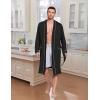 Ekouaer Mens Robes Lightweight Knit Bathrobe Long Sleeve Kimono Robe V Neck Spa Knee Length Sleepwear with Pockets S-XXL(Black)
