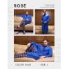 Ekouaer Mens Robes Lightweight Knit Bathrobe Long Sleeve Kimono Robe V Neck Spa Knee Length Sleepwear with Pockets S-XXL(Blue)