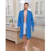 Ekouaer Mens Robes Lightweight Knit Bathrobe Long Sleeve Kimono Robe V Neck Spa Knee Length Sleepwear with Pockets S-XXL(Blue)