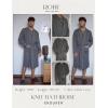 Ekouaer Mens Robes Lightweight Knit Bathrobe Long Sleeve Kimono Robe V Neck Spa Knee Length Sleepwear with Pockets S-XXL(Dark Gray)