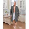Ekouaer Mens Robes Lightweight Knit Bathrobe Long Sleeve Kimono Robe V Neck Spa Knee Length Sleepwear with Pockets S-XXL(Dark Gray)