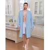 Ekouaer Mens Robes Lightweight Knit Bathrobe Long Sleeve Kimono Robe V Neck Spa Knee Length Sleepwear with Pockets S-XXL(Light Blue)