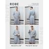 Ekouaer Mens Robes Lightweight Knit Bathrobe Long Sleeve Kimono Robe V Neck Spa Knee Length Sleepwear with Pockets S-XXL(Light Gray)