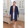 Ekouaer Mens Robes Lightweight Knit Bathrobe Long Sleeve Kimono Robe V Neck Spa Knee Length Sleepwear with Pockets S-XXL(Navy Blue)