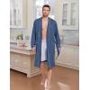 Ekouaer Mens Robes Lightweight Knit Bathrobe Long Sleeve Kimono Robe V Neck Spa Knee Length Sleepwear with Pockets S-XXL(Ocean Blue)