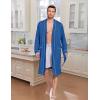 Ekouaer Mens Robes Lightweight Knit Bathrobe Long Sleeve Kimono Robe V Neck Spa Knee Length Sleepwear with Pockets S-XXL(Royal Blue)