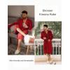 Ekouaer Mens Robes Lightweight Knit Bathrobe Long Sleeve Kimono Robe V Neck Spa Knee Length Sleepwear with Pockets S-XXL(Wine Red)