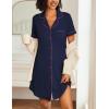 Ekouaer Nightgowns for Women 2 Pack Button Down Sleepwear Short Sleeve Sleepshirts Soft Nightshirts Boyfriend Pajama Dress(A_black/Navy Blue)