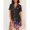 Ekouaer Nightgowns for Women 2 Pack Button Down Sleepwear Short Sleeve Sleepshirts Soft Nightshirts Boyfriend Pajama Dress(Black/Black Cherry Blossoms)
