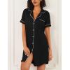 Ekouaer Nightgowns for Women 2 Pack Button Down Sleepwear Short Sleeve Sleepshirts Soft Nightshirts Boyfriend Pajama Dress(Black/Blue)