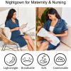 Ekouaer Nightgowns for Women 2 Pack Button Down Sleepwear Short Sleeve Sleepshirts Soft Nightshirts Boyfriend Pajama Dress(Black/Blue)