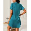 Ekouaer Nightgowns for Women 2 Pack Button Down Sleepwear Short Sleeve Sleepshirts Soft Nightshirts Boyfriend Pajama Dress(Black/Blue Green)