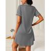 Ekouaer Nightgowns for Women 2 Pack Button Down Sleepwear Short Sleeve Sleepshirts Soft Nightshirts Boyfriend Pajama Dress(Black/Grey)