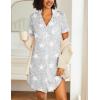 Ekouaer Nightgowns for Women 2 Pack Button Down Sleepwear Short Sleeve Sleepshirts Soft Nightshirts Boyfriend Pajama Dress(Black/Grey Stars)