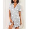 Ekouaer Nightgowns for Women 2 Pack Button Down Sleepwear Short Sleeve Sleepshirts Soft Nightshirts Boyfriend Pajama Dress(Black/Grey Stars)