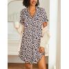 Ekouaer Nightgowns for Women 2 Pack Button Down Sleepwear Short Sleeve Sleepshirts Soft Nightshirts Boyfriend Pajama Dress(Black/Leopard)