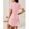 Ekouaer Nightgowns for Women 2 Pack Button Down Sleepwear Short Sleeve Sleepshirts Soft Nightshirts Boyfriend Pajama Dress(Black/Pink)