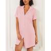 Ekouaer Nightgowns for Women 2 Pack Button Down Sleepwear Short Sleeve Sleepshirts Soft Nightshirts Boyfriend Pajama Dress(Black/Pink)