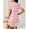 Ekouaer Nightgowns for Women 2 Pack Button Down Sleepwear Short Sleeve Sleepshirts Soft Nightshirts Boyfriend Pajama Dress(Black/Pink Teddy)