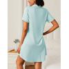 Ekouaer Nightgowns for Women 2 Pack Button Down Sleepwear Short Sleeve Sleepshirts Soft Nightshirts Boyfriend Pajama Dress(Black/Sky Blue)
