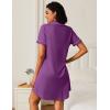 Ekouaer Nightgowns for Women 2 Pack Button Down Sleepwear Short Sleeve Sleepshirts Soft Nightshirts Boyfriend Pajama Dress(Black/Wineberry)